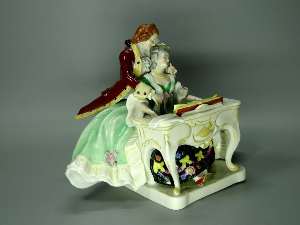 Antique Piano Music Teacher Porcelain Figurine Kister Alsbach Germany Decor #Ru67