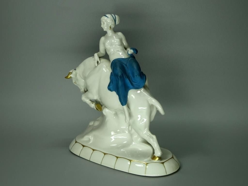 Antique Rape Of Europa Porcelain Figurine Katzhutte Germany 1910-1930 Art Decor #Ru32