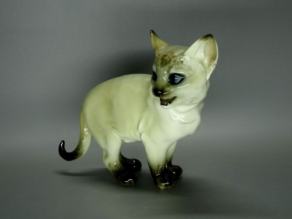Vintage Siamese Cat Porcelain Figurine Hutschenreuther Germany 1939-1945 Decor #Ru38