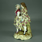 Antique Dancing Couple Porcelain Figurine Original Volkstedt 19th Art Sculpture #Ru697