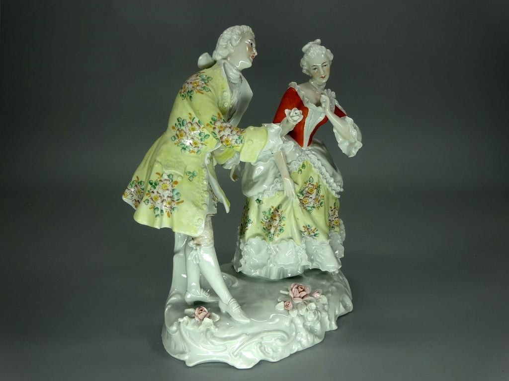 Vintage Couple In Love Original Sitzendorf Porcelain Figurine Statue Art Decor #Ru589
