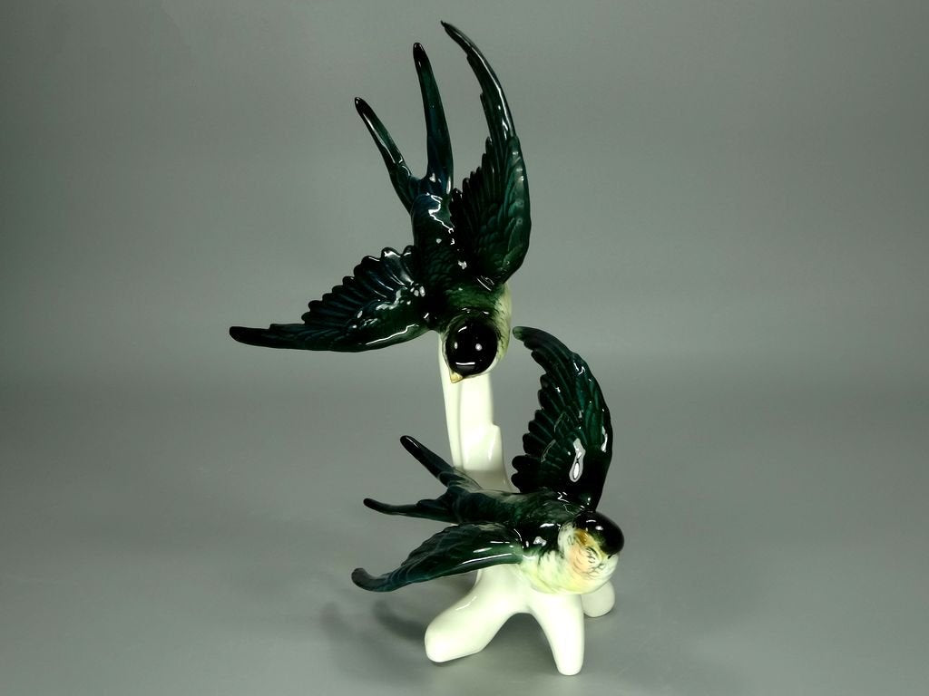 Antique Flying Swallows Porcelain Figurine Original KARL ENS 20th Art Sculpture Dec #Ru945