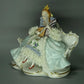 Vintage Romance Lacy Lady Music Original Sitzendorf Porcelain Figure Art Statue #Ru477