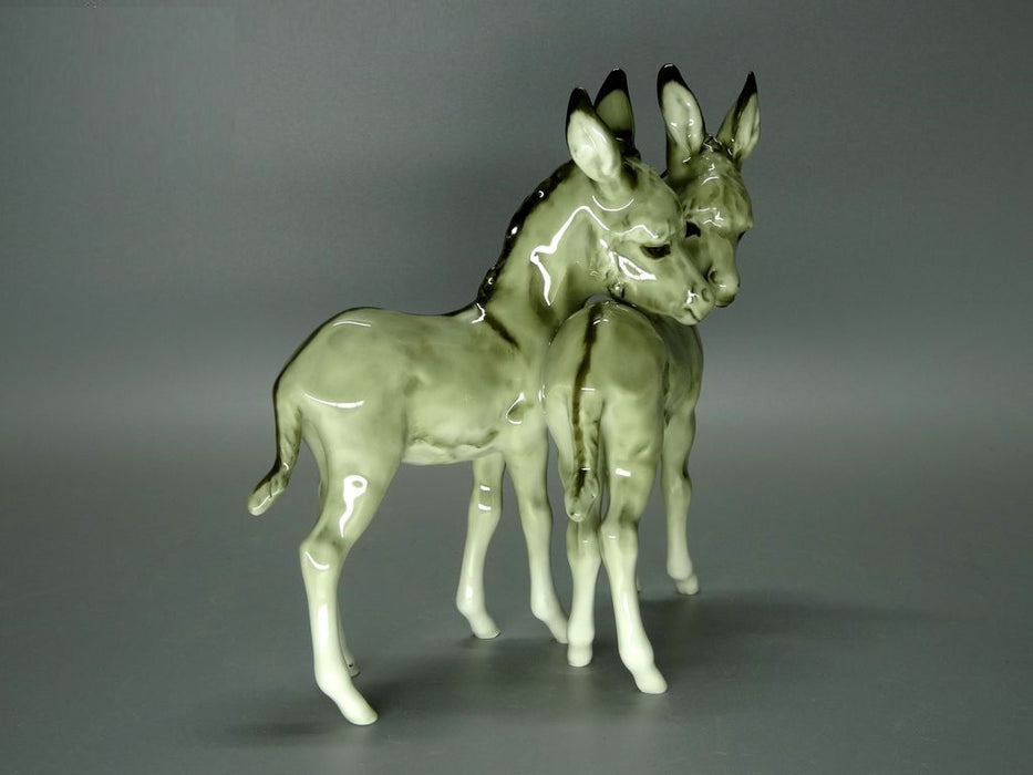 Antique Donkey Friends Porcelain Figure Original Hutschenreuther 19th Sculpture #Ru366