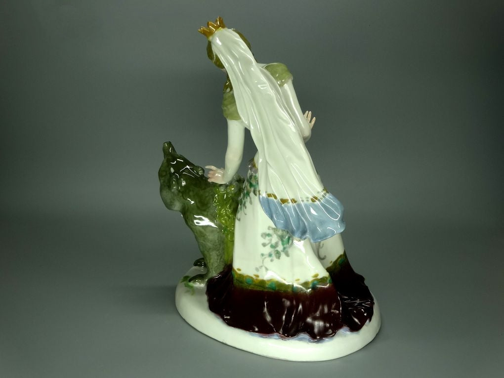 Antique Princess & Bear Porcelain Figurine Original KARL ENS Art Sculpture Decor #Ru743
