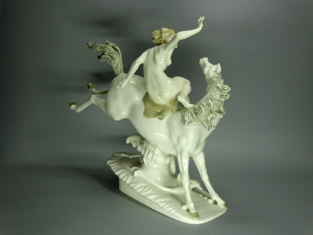 Vintage Riding Nude Porcelain Figurine Original Hutschenreuther Art Statue Decor #Ru622