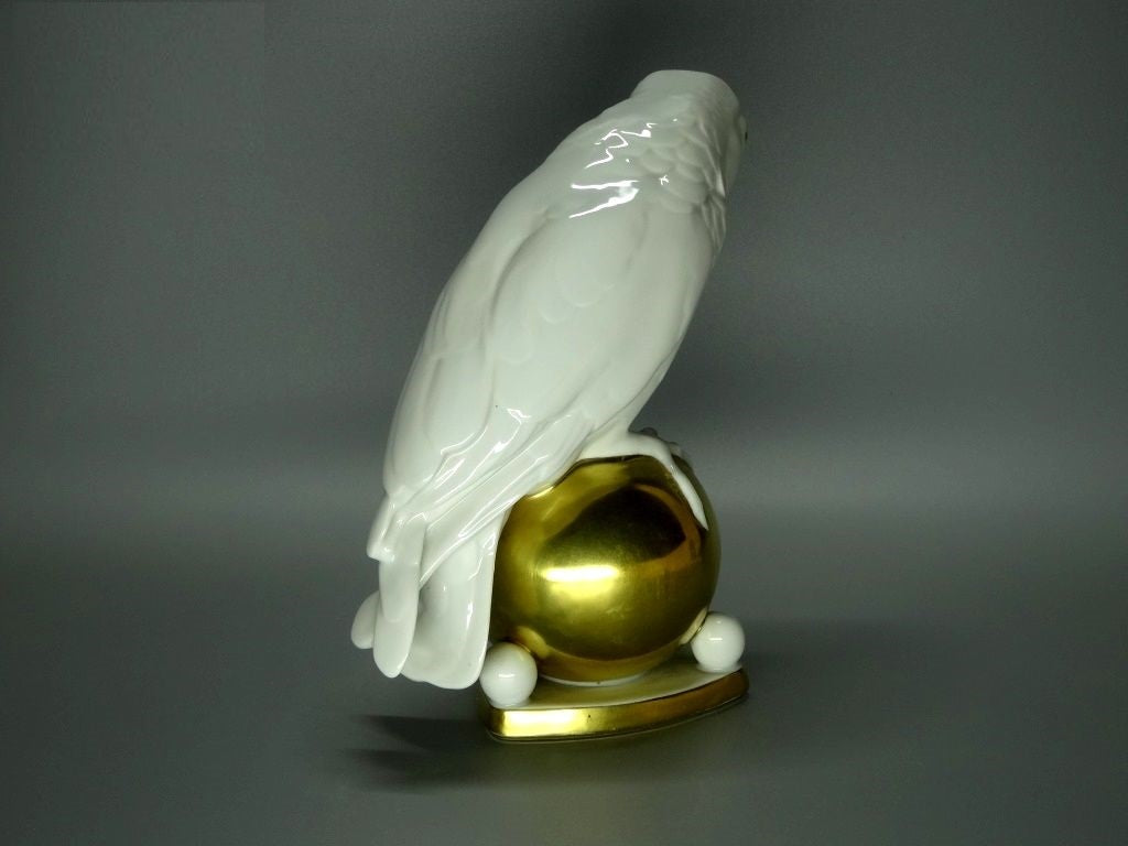Antique White Cockatoo Bird Original Hutschenreuther Porcelain Figure Sculpture #Ru438