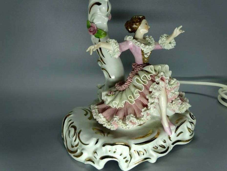 Vintage Romantic Lady Original Wilhelm Rittirsch Porcelain Figure Art Lamp Decor #Ru542