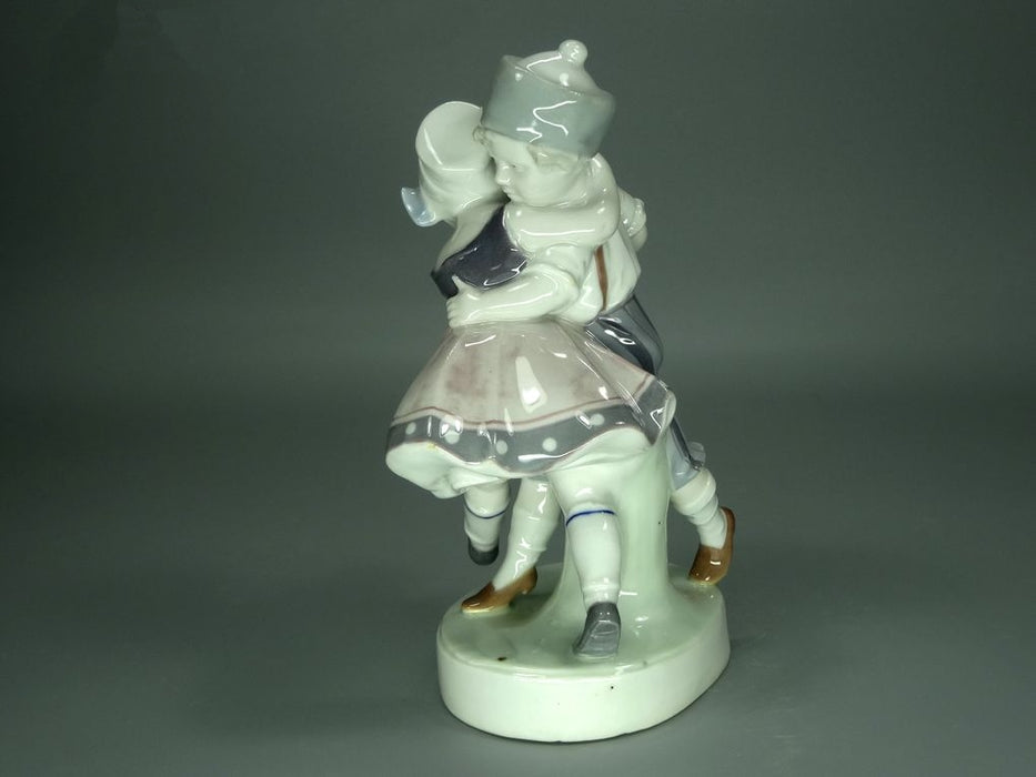 Antique Dancing Children Porcelain Figurine Original Metzler Ortloff Art Sculpture #Ru695