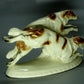 Antique Porcelain Running Greyhounds Dogs Figurine Sitzendorf Germany Art Decor #C