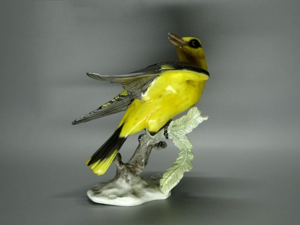 Vintage Oriole Yellow Bird Porcelain Figure Rosenthal Germany Art Sculpture #Ru138
