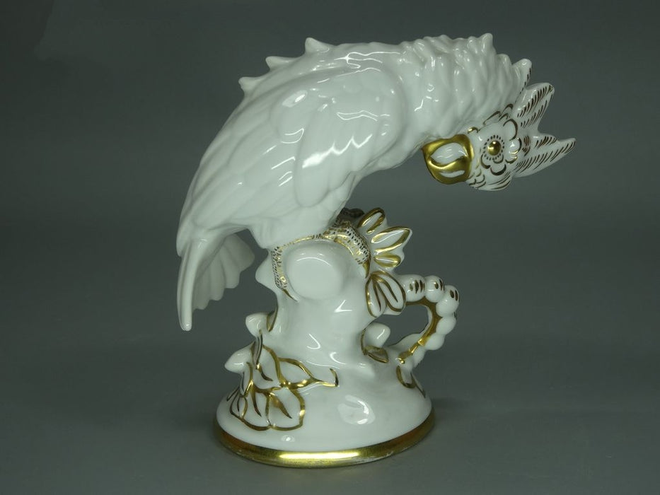 Antique White Cockatoo Porcelain Figurine Original Hutschenreuther Art Sculpture Decor #Ru805