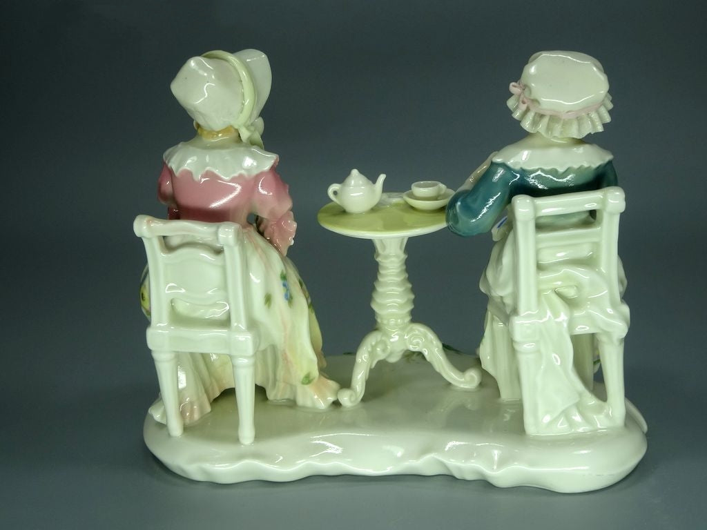 Antique Tea Drinking Porcelain Figurine Original KARL ENS Art Sculpture Decor #Ru833