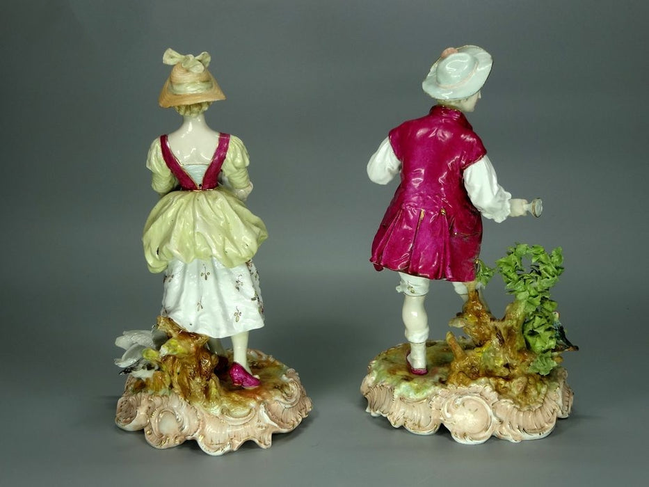 Antique Gardeners Porcelain Figurine Original Royal Worcester 18Th Art Sculpture #Ru700
