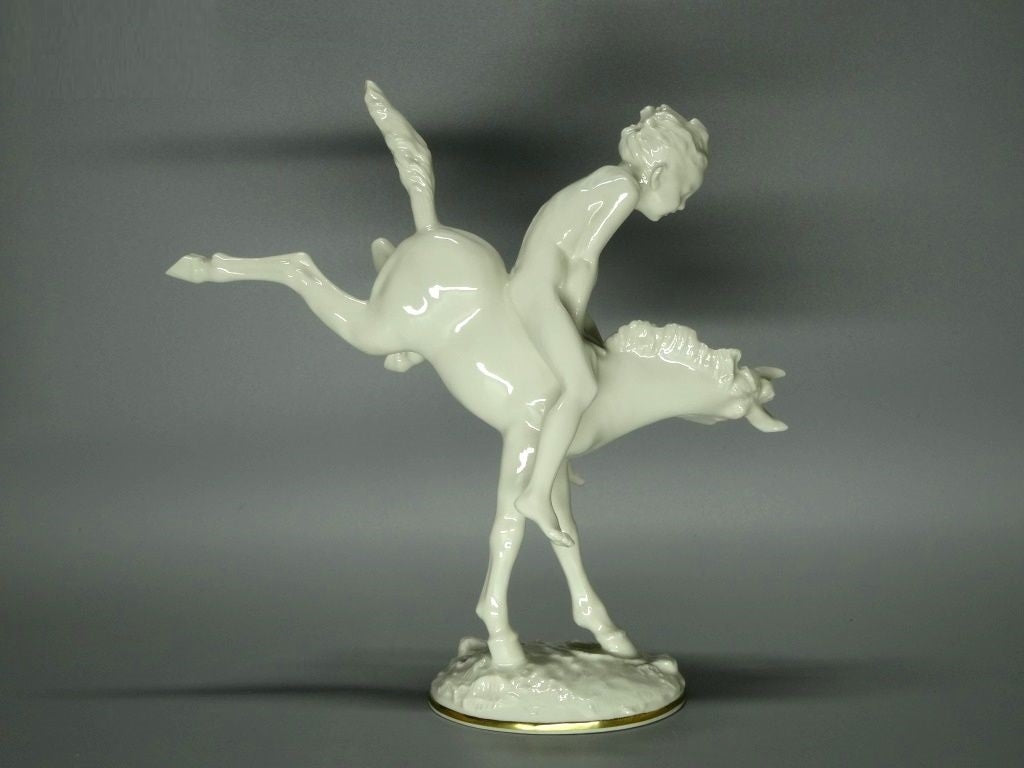 Antique Porcelain Boy Ride Horse Figurine Hutschenreuther Germany 1939 Art Decor #Ru44