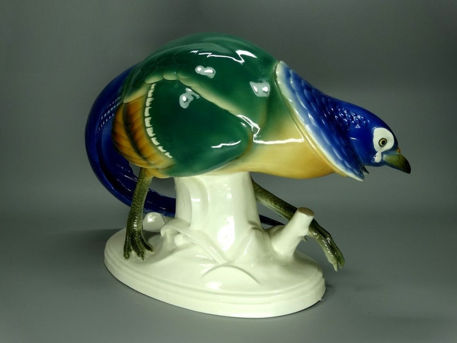 Antique Big Pheasant Bird Porcelain Figure Original Volkstedt Art Sculpture Gift #Ru303