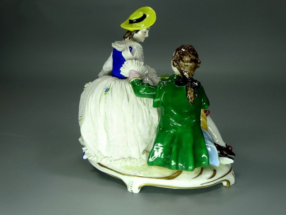 Antique Love Couple Porcelain Figurine Original Muller&Co 20th Art Sculpture Dec #Ru914