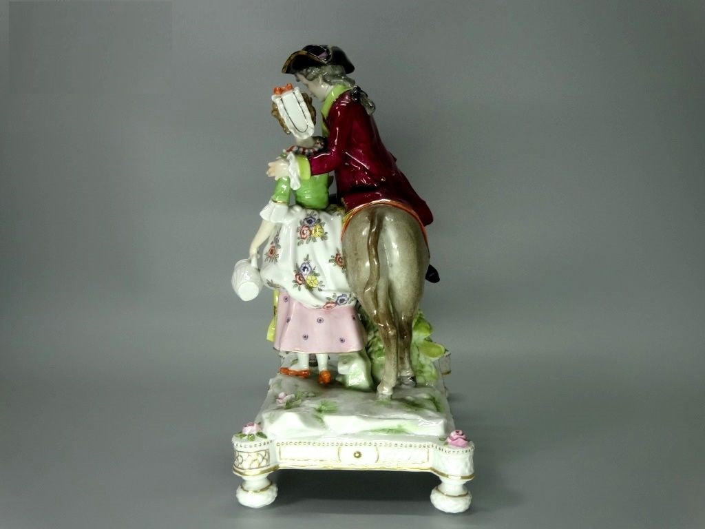 Antique Romantic Acquaintance Original Volksted Porcelain Figurine Art Sculpture #Ru265