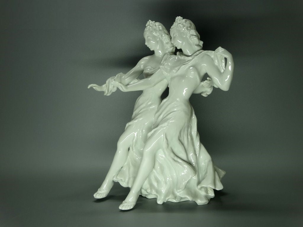 Vintage Sisters Porcelain Ceramic White Figurine Rosenthal Germany 1950 Decor #Ru51