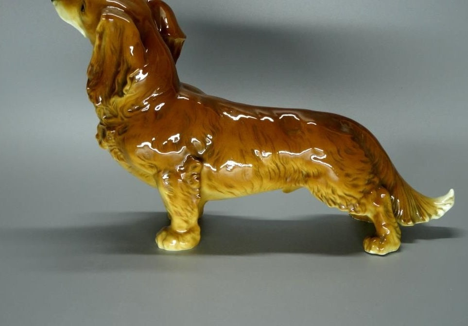 Antique Nice Brown Dachshund Doge Porcelain Figurine Karl Ens Germany Decor #Ru63