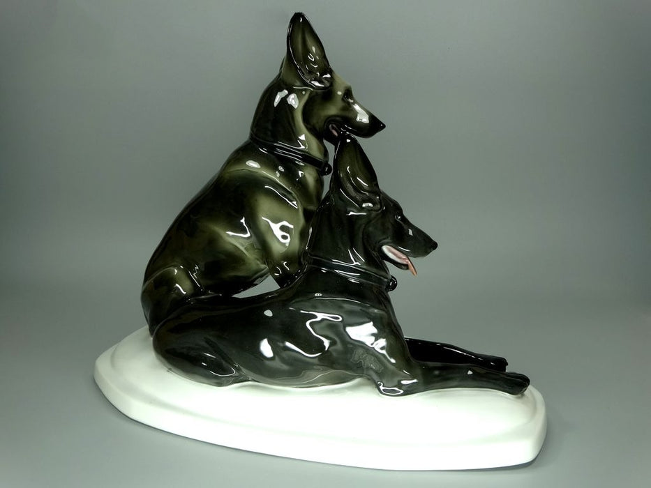 Antique Pair Of Shepherds Porcelain Figurine Original Gotha Art Sculpture Decor #Ru784