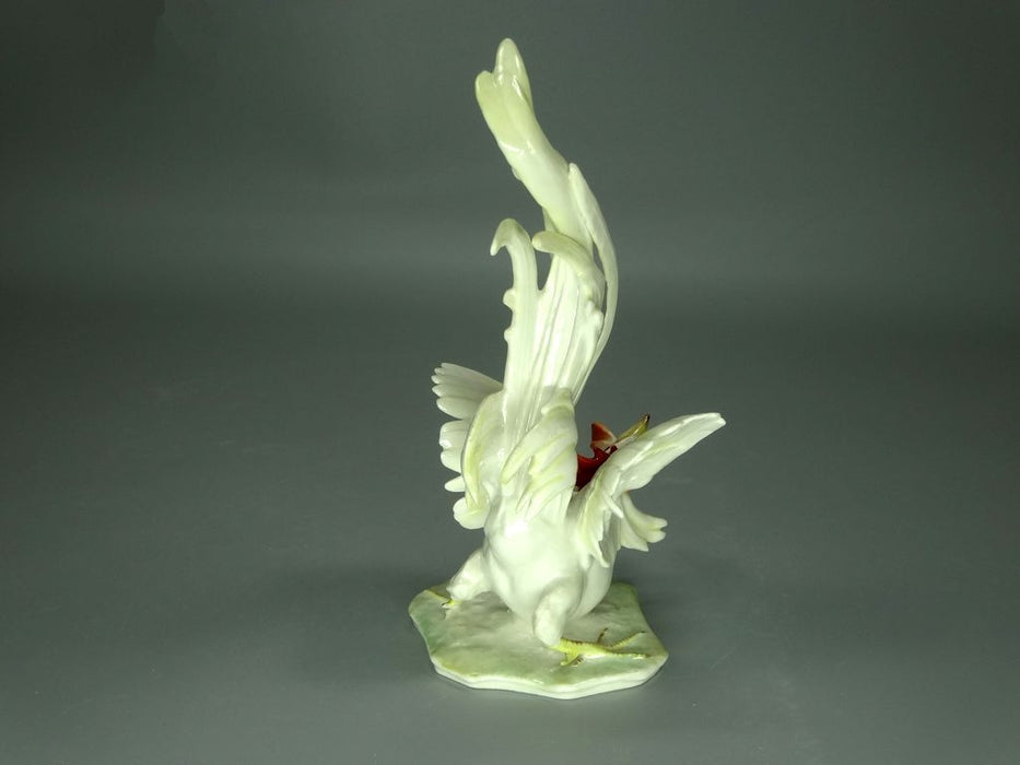 Vintage Fighting Cockerel Porcelain Figurine Original Hutschenreuther 20th Art Sculpture Dec #Ru906