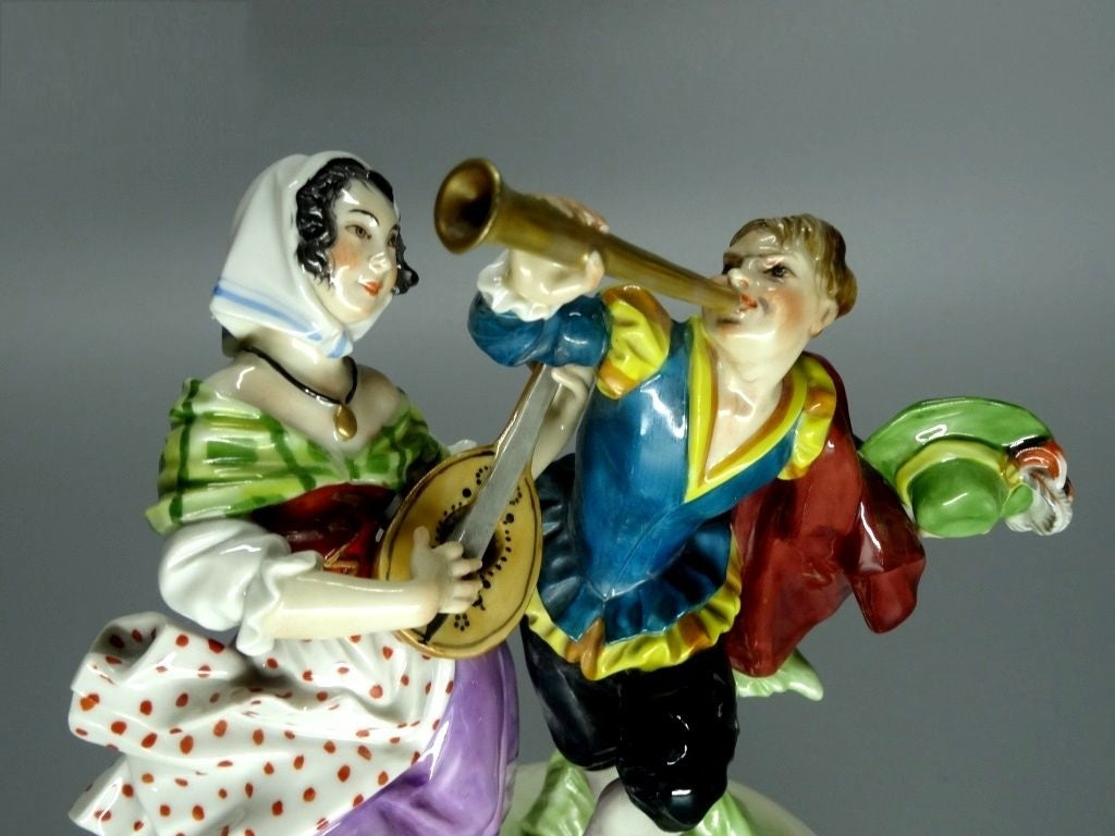 Antique Music Festival Original Volkstedt Porcelain Figure Art Sculpture Decor #Ru450