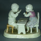 Antique One For Two Children Porcelain Figurine Original Muller&Co Art Sculpture #Ru762