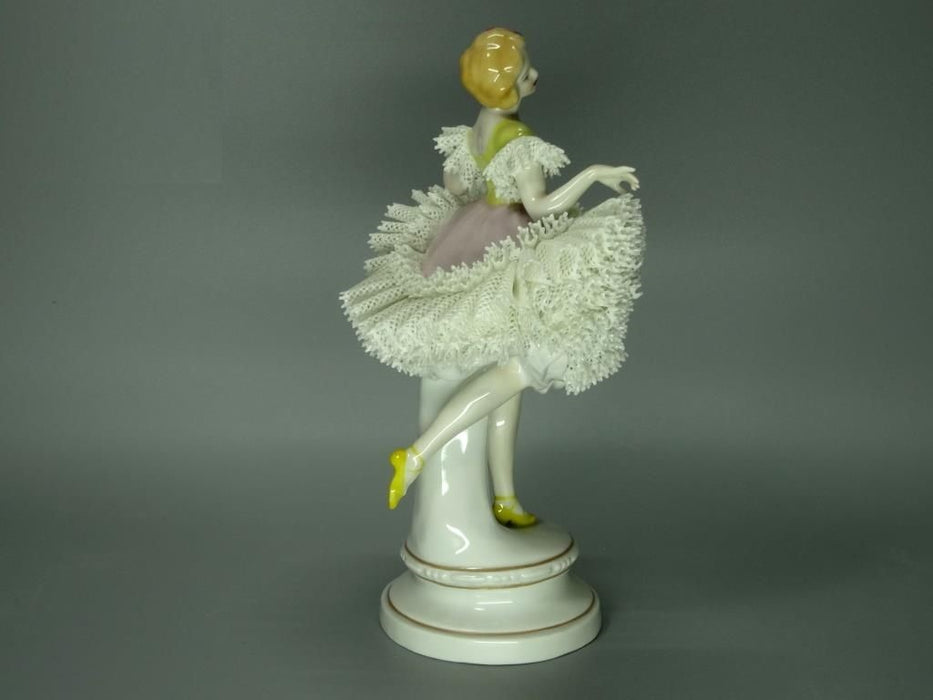 Vintage Dancing Lacy Lady Original Sitzendorf Porcelain Figure Art Statue Decor #Ru478