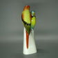 Rare Antique Porcelain Pair Of Parrots Bird Figurine Hollohaza Hungary Sculpture #Y