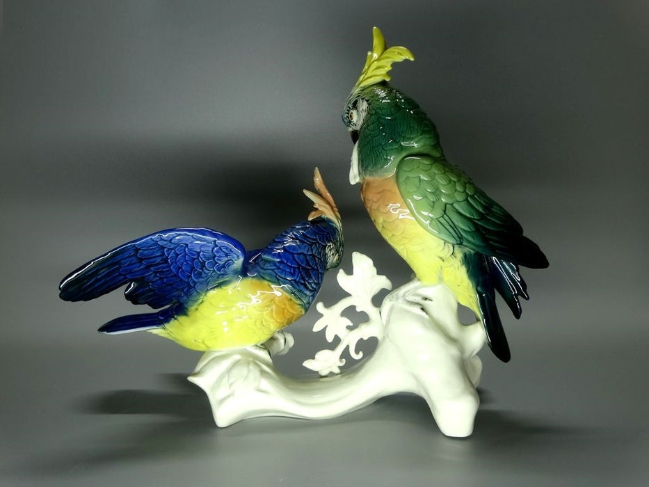 Vintage Pair Of Cockatoo Porcelain Figurine Original Karl Ens Art Sculpture Gift #Ru284