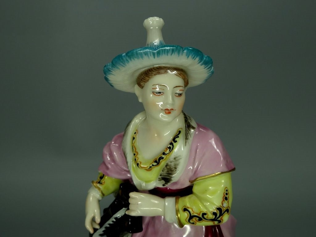 Rare Musical Couple Antique Porcelain Figurine Original Volkstedt Art Sculpture #Ru306