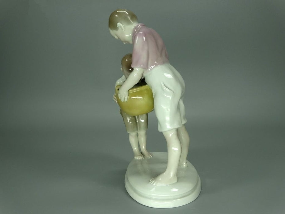 Vintage Empty Basket Porcelain Figurine Original Behschezer (Plaue) Art Sculpture Decor #Ru808