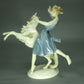 Antique Girl & Greyhound Porcelain Figurine Original Hutschenreuther Art Sculpture #Ru837