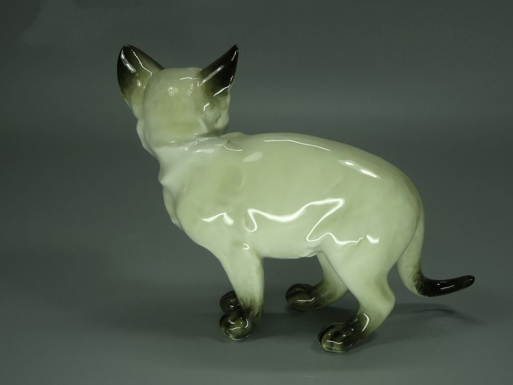 Vintage Siamese Cat Porcelain Figurine Original Hutschenreuther Art Sculpture Decor #Ru804
