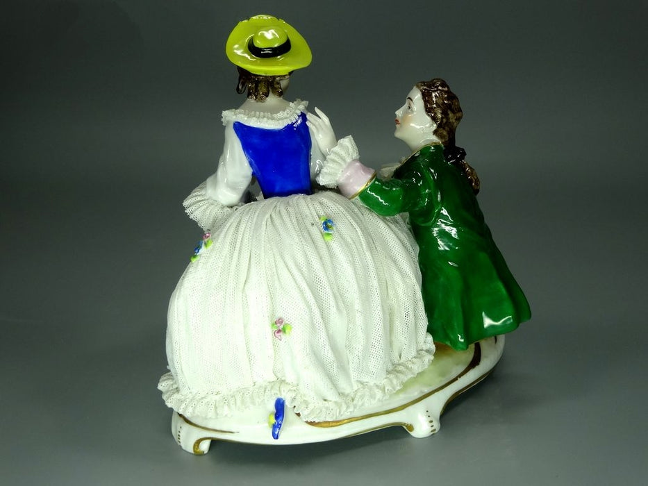 Antique Love Couple Porcelain Figurine Original Muller&Co 20th Art Sculpture Dec #Ru914