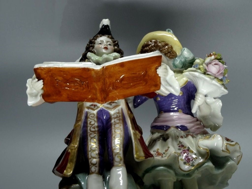 Antique DILIGENT STUDENTS Original Kister Alsbach Porcelain Figurine Art Statue Decor #Ru479