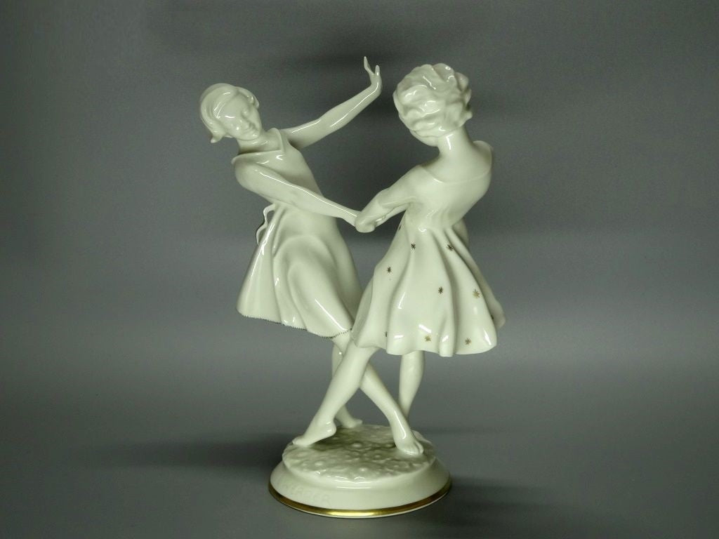 Vintage Girls Dance Porcelain Figurine Hutschenreuther Germany 1975 Art Decor #Ru60