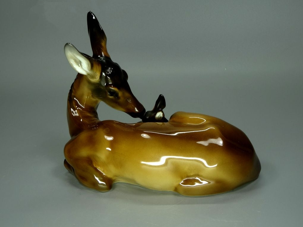 Vintage Deer With Mother Porcelain Figurine Original Rosenthal Art Sculpture Decor #Ru722
