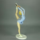 Vintage Blue Skater Lady Porcelain Figurine Kaiser Original Art Sculpture Decor #Ru189