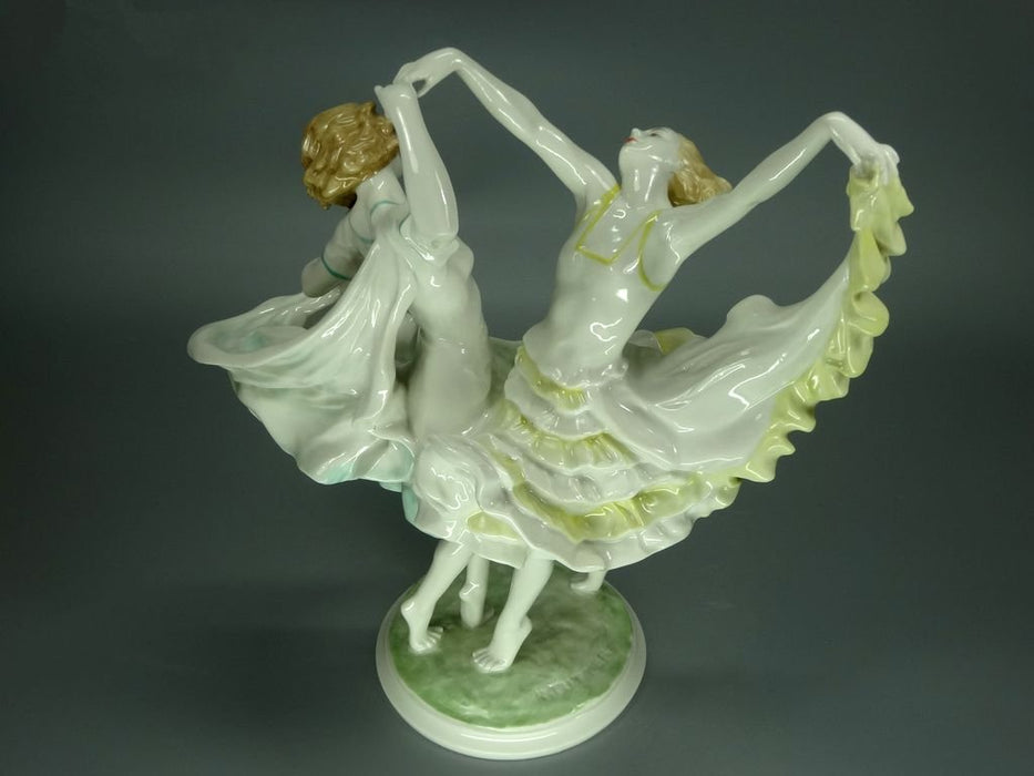 Vintage Marshmallow Dance Porcelain Figurine Original Hutschenreuther 20th Art Sculpture Dec #Ru881
