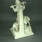 Vintage White Shepherd Lady Porcelain Figure Original Kister Alsbach Art Statue #Ru633