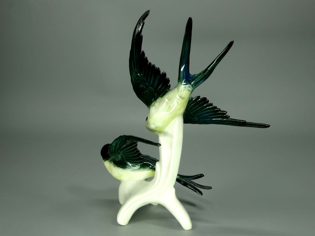 Antique Flying Swallows Porcelain Figurine Original KARL ENS 20th Art Sculpture Dec #Ru945