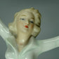 Vintage White Skater Porcelain Figurine Original Wallendorf Art Sculpture Decor #Ru393