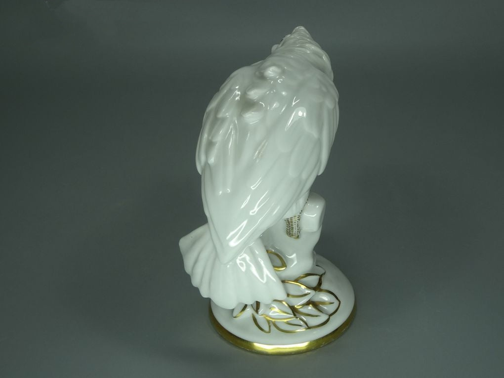 Antique White Cockatoo Porcelain Figurine Original Hutschenreuther Art Sculpture Decor #Ru805