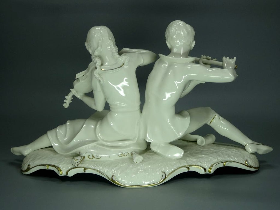 Antique Musical Duet Porcelain Figurine Original Hutschenreuther Art Sculpture Decor #Ru847