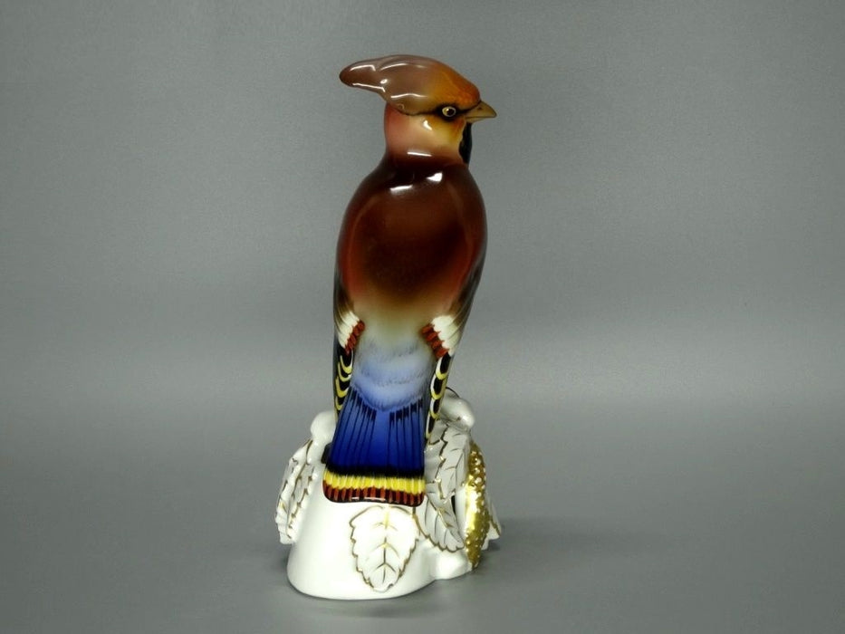 Antique Waxwing Bird Porcelain Figurine Behschezer Germany Art Sculpture Decor #Ru111