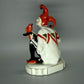 Antique Jester With Parrot Original Katzhutte 20th Porcelain Figurine Sculpture #Ru276
