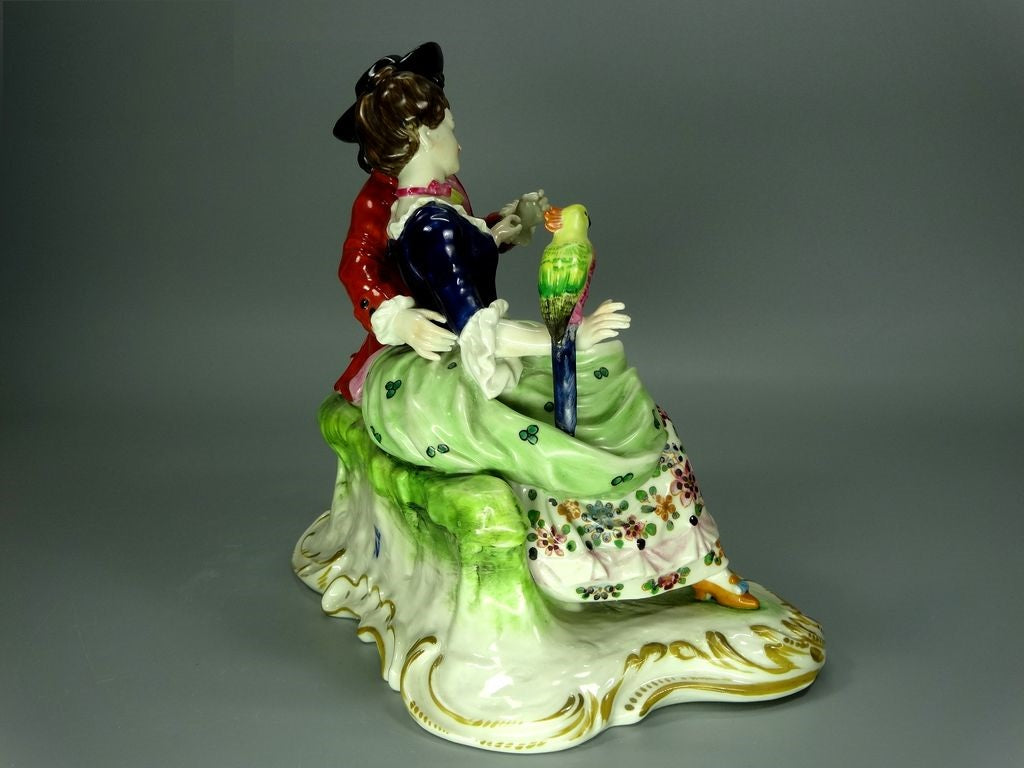 Antique Parrot Bird Sugar Original Volkstedt Porcelain Figurine Art Statue Decor #Ru550