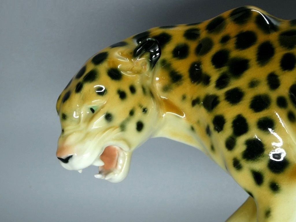 Antique Leopard Animal Porcelain Figurine Karl Ens Germany Art Decor Statue #P16
